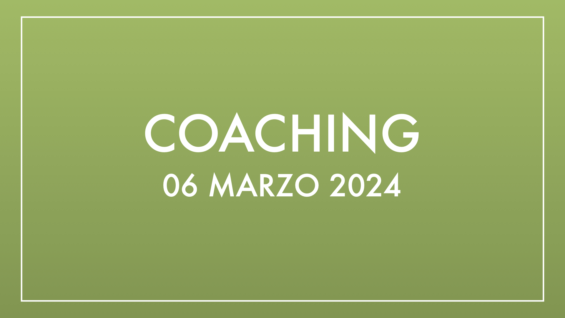 Coaching 06 marzo 2024